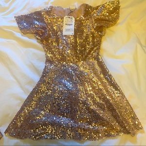 Brand new gold sequin dress.